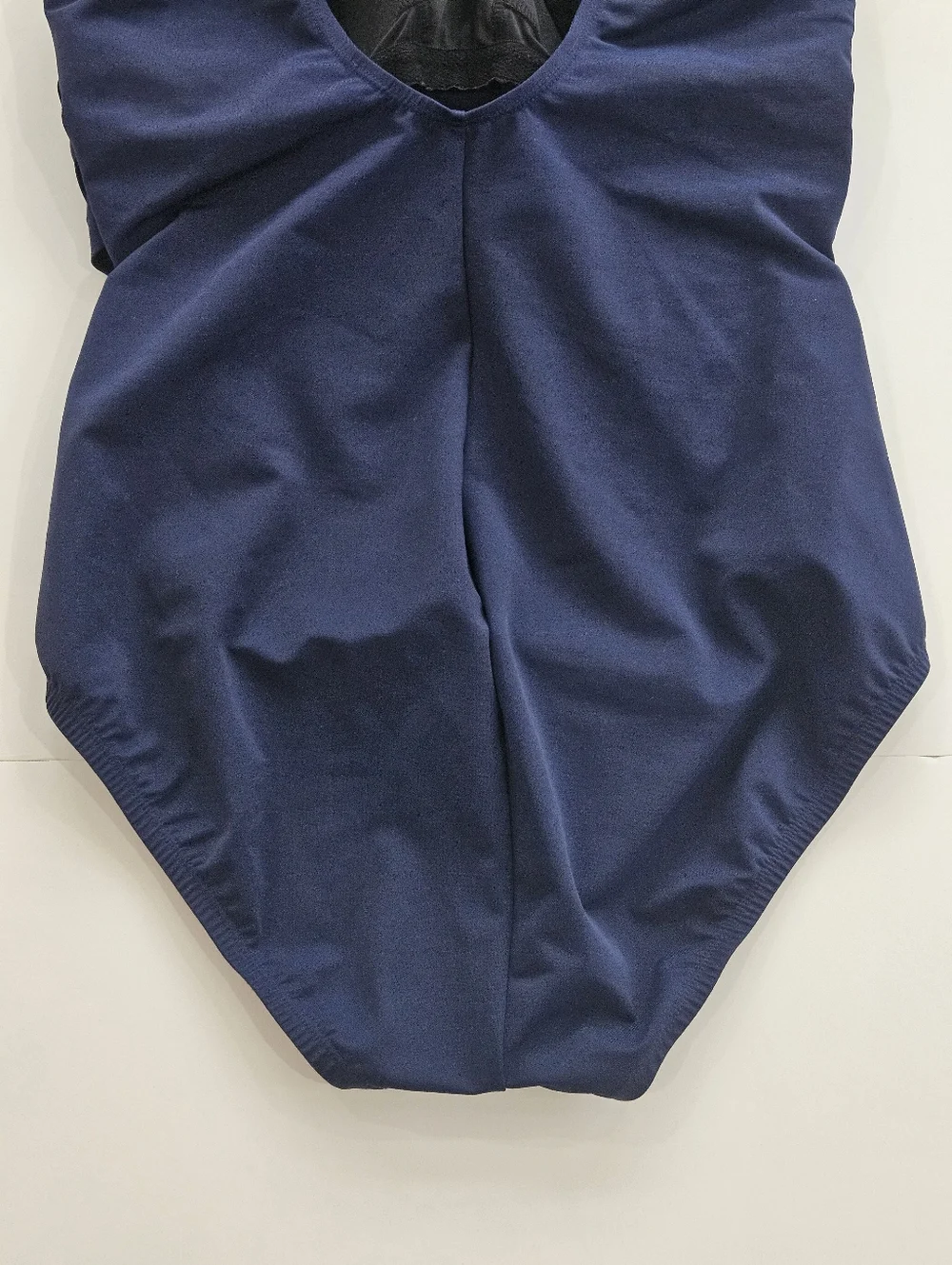 Lands’ End Slender Suit One Piece Swimsuit Womens 12 Blue Ruched Tummy Control